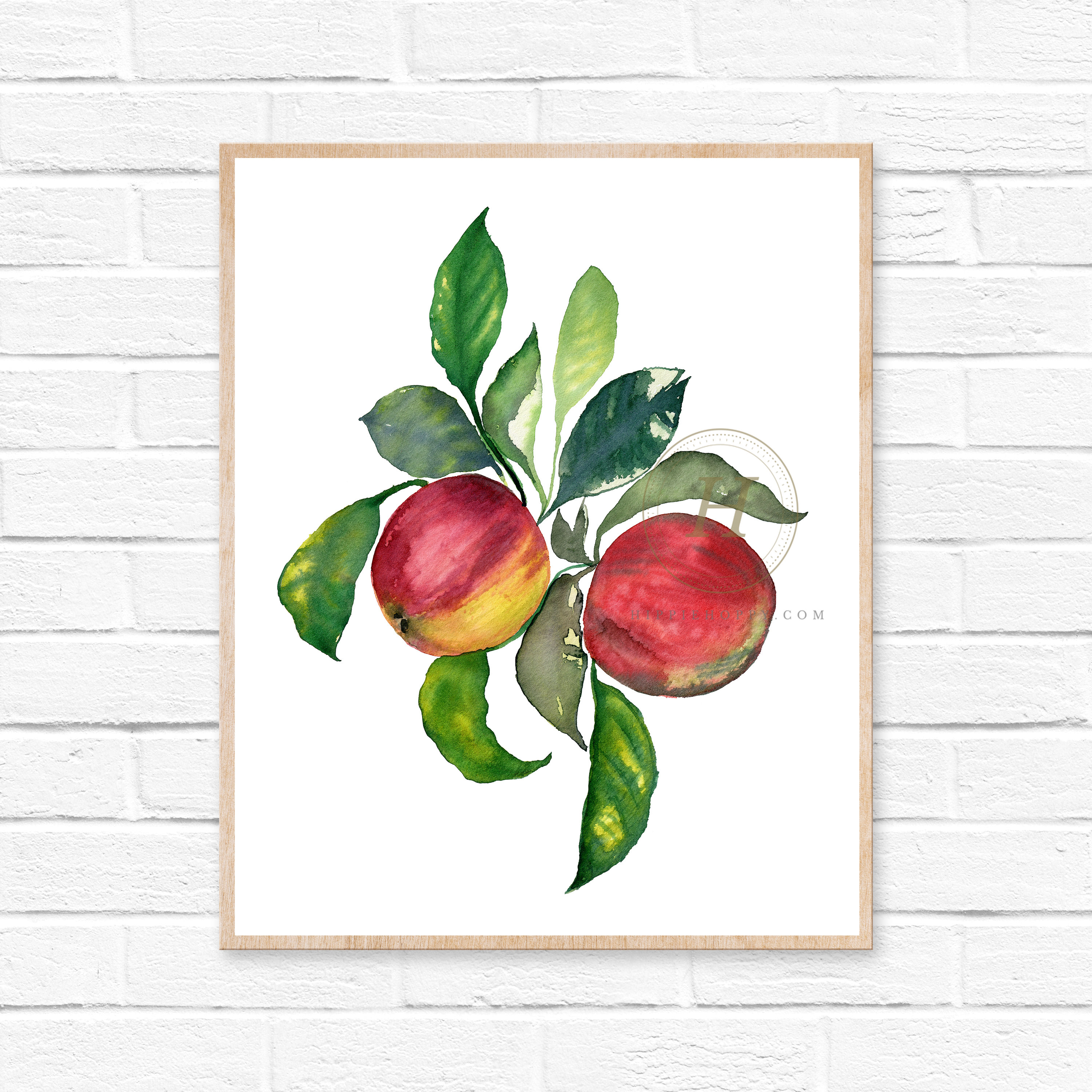 Apple Watercolor Apple Watercolor Kitchen Decor Apple