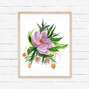 Flower Watercolor Print Wall Art