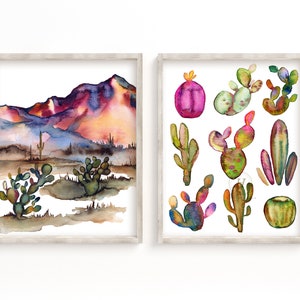 Arizona, Desert, Art Print, Set of 2