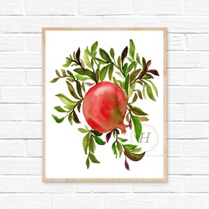 Pomegranate Tree Watercolor Print