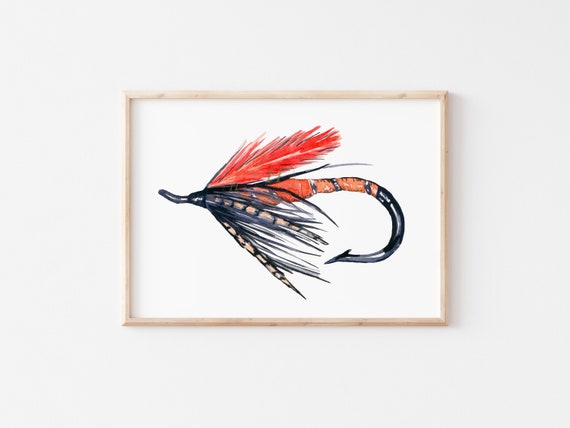 Fly Fishing Art Print, Trout Fly Fishing Wall Art Decor -  Canada