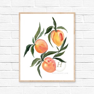 Apricot Watercolor Print