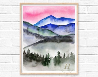 Watercolor Forest Print