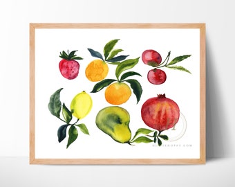 Fruit Watercolor Print