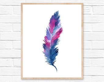 Watercolor Feather Art Print