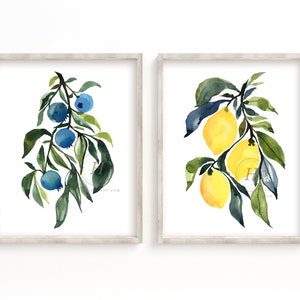 Fruit Watercolor Prints Set of 2