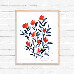 Fiore Acquerello Stampa Floral Art di HippieHoppy