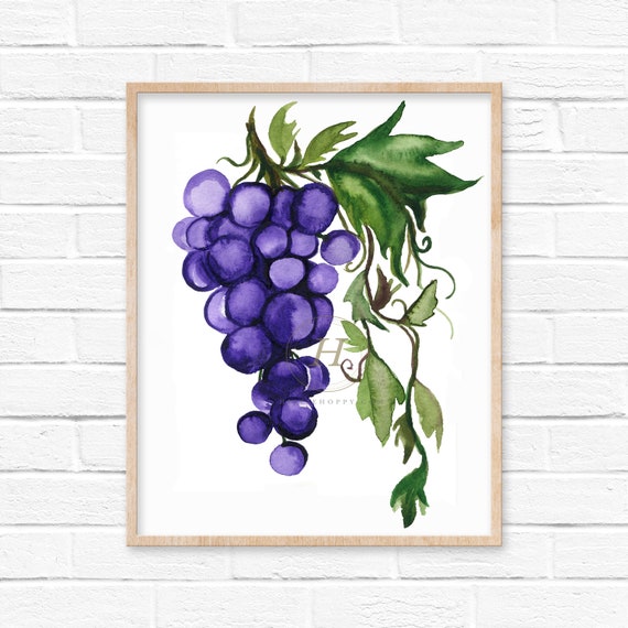 ブドウの水彩画 - Etsy 日本