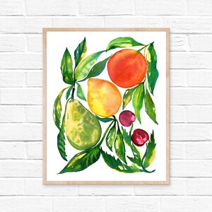 Impresión de acuarela de frutas