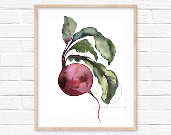 Beet Watercolor Print Vegetable Art