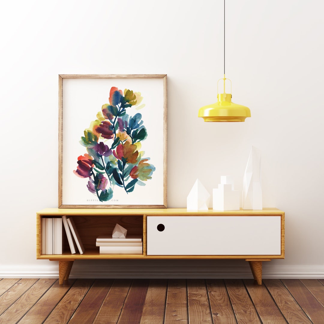 Flower Print, Watercolor Abstract, Floral Wall Art - Etsy