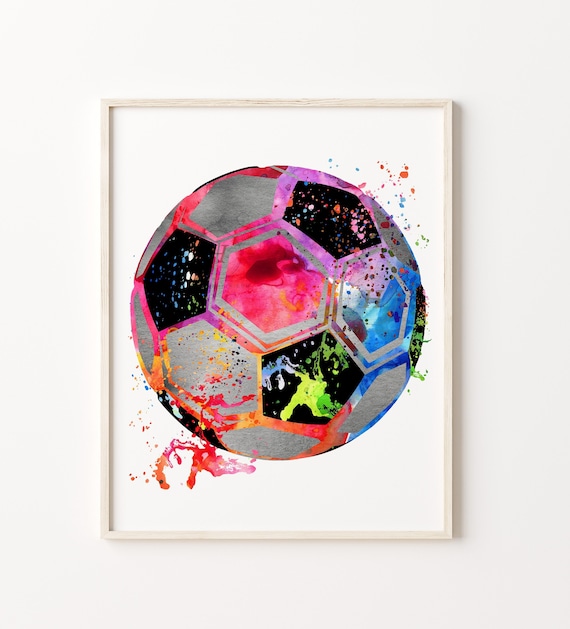Soccer Ball Watercolor Print Football Soccer - Etsy