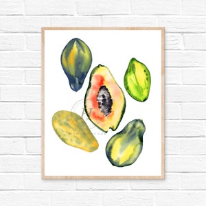 Papaya Watercolor Print
