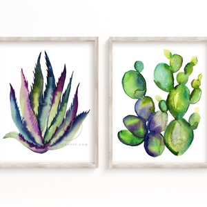 Set di 2 decorazioni da parete con cactus