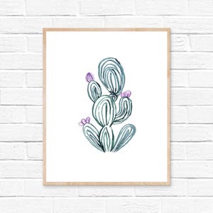 Stampa acquerello di cactus