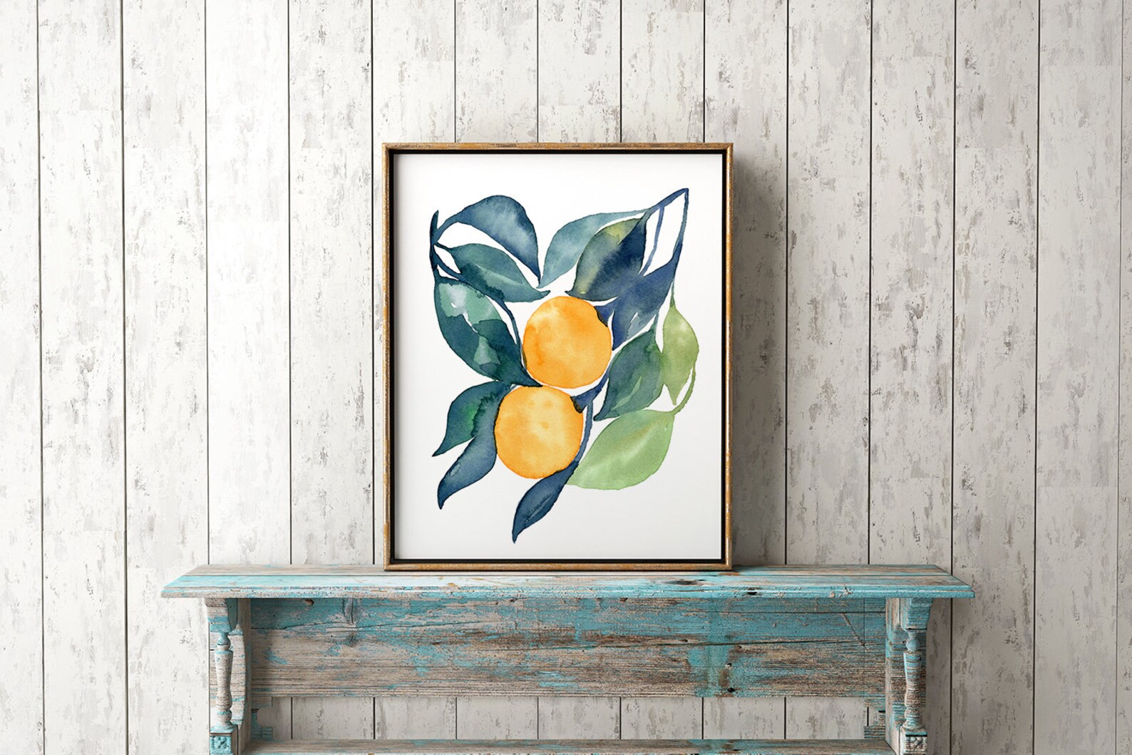 Kitchen Wall Art Orange Watercolor Print Etsy
