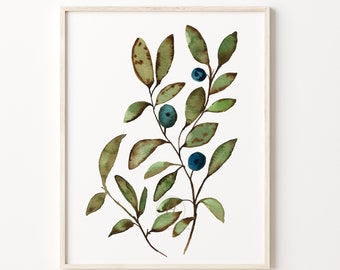 Wilde Blaubeeren Malerei