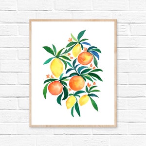 Orange and Lemon Watercolor Print