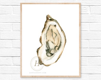 Oyster Watercolor Print: Coastal Wall Art