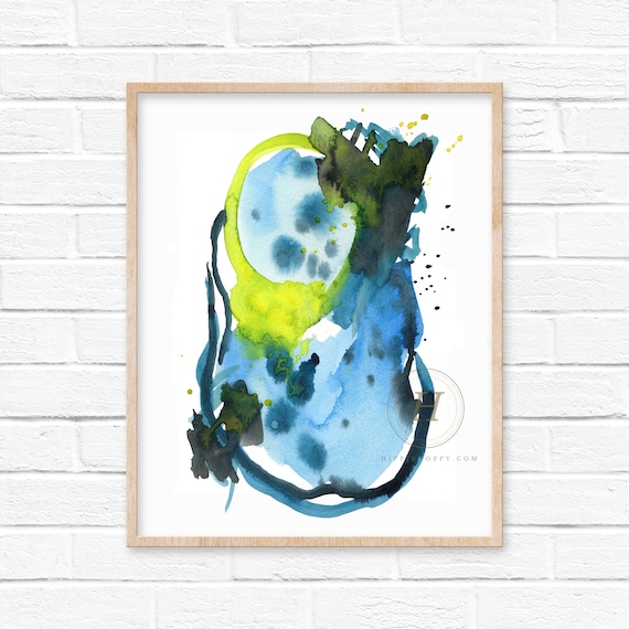 抽象的な水彩画 - Etsy 日本