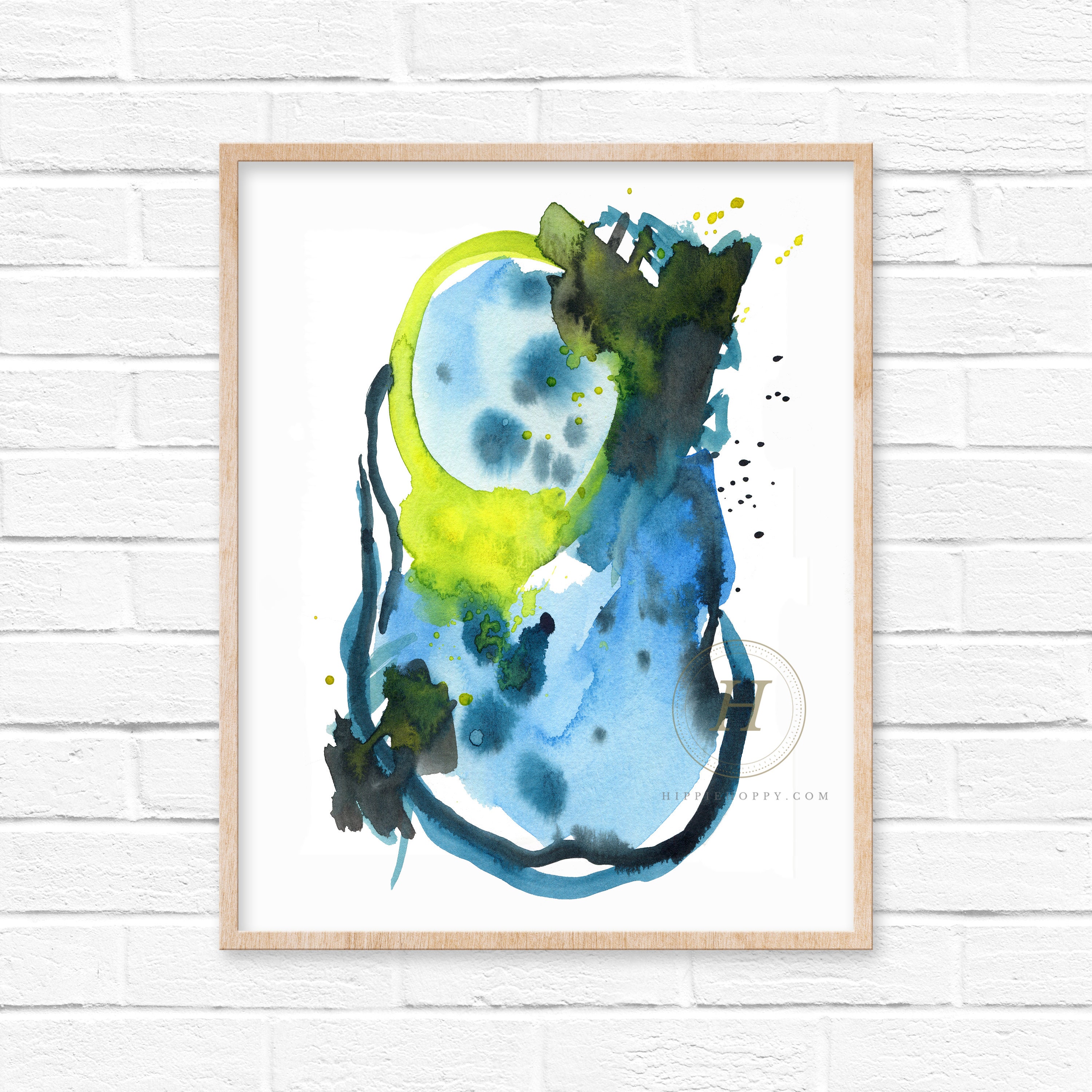 抽象的な水彩画 人物と自然 抽象的な水彩画 - Etsy 日本