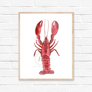 Watercolor Crawfish Lobster Print