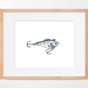 Fishing Hook Watercolor Print
