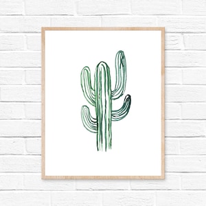 Stampa acquerello di cactus
