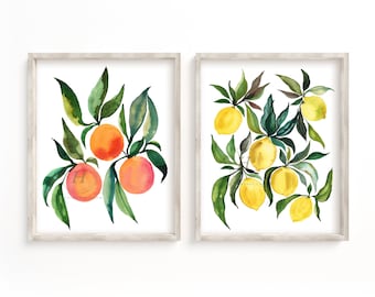 Oranges and Lemons Prints Set of 2