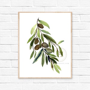 Olive Tree Watercolor Print