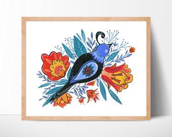 Bird Watercolor Print