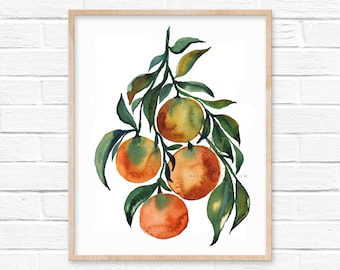 Watercolor Oranges Print