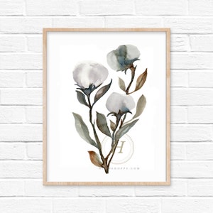 Cotton Watercolor Print
