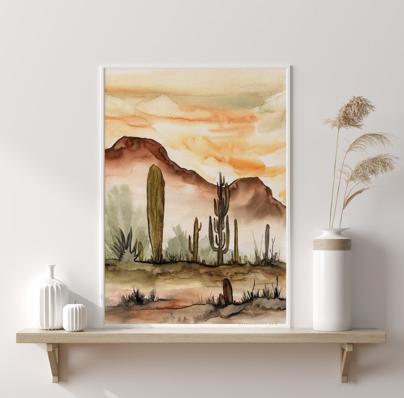 Arizona Desert Watercolor Print | Etsy