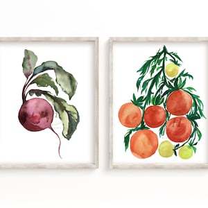 Vegetable Wall Art Prints Set of 2
