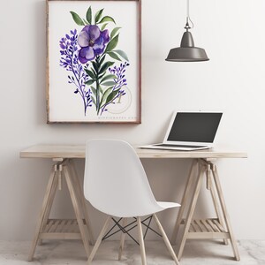 Flower Watercolor Print Floral Decor by HippieHoppy, Unframed image 4