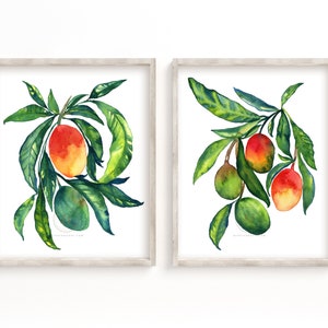 Mangos Prints Set of 2 Kitchen Fruit Wall Art