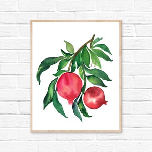 Pomegranate Watercolor Print