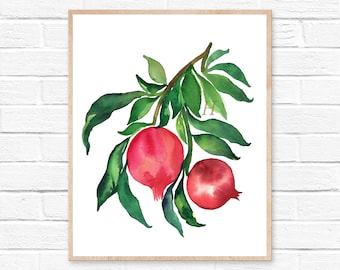 Pomegranate Watercolor Print