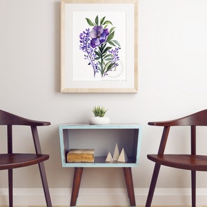 Flower Watercolor Print Floral Decor by HippieHoppy, Unframed image 3