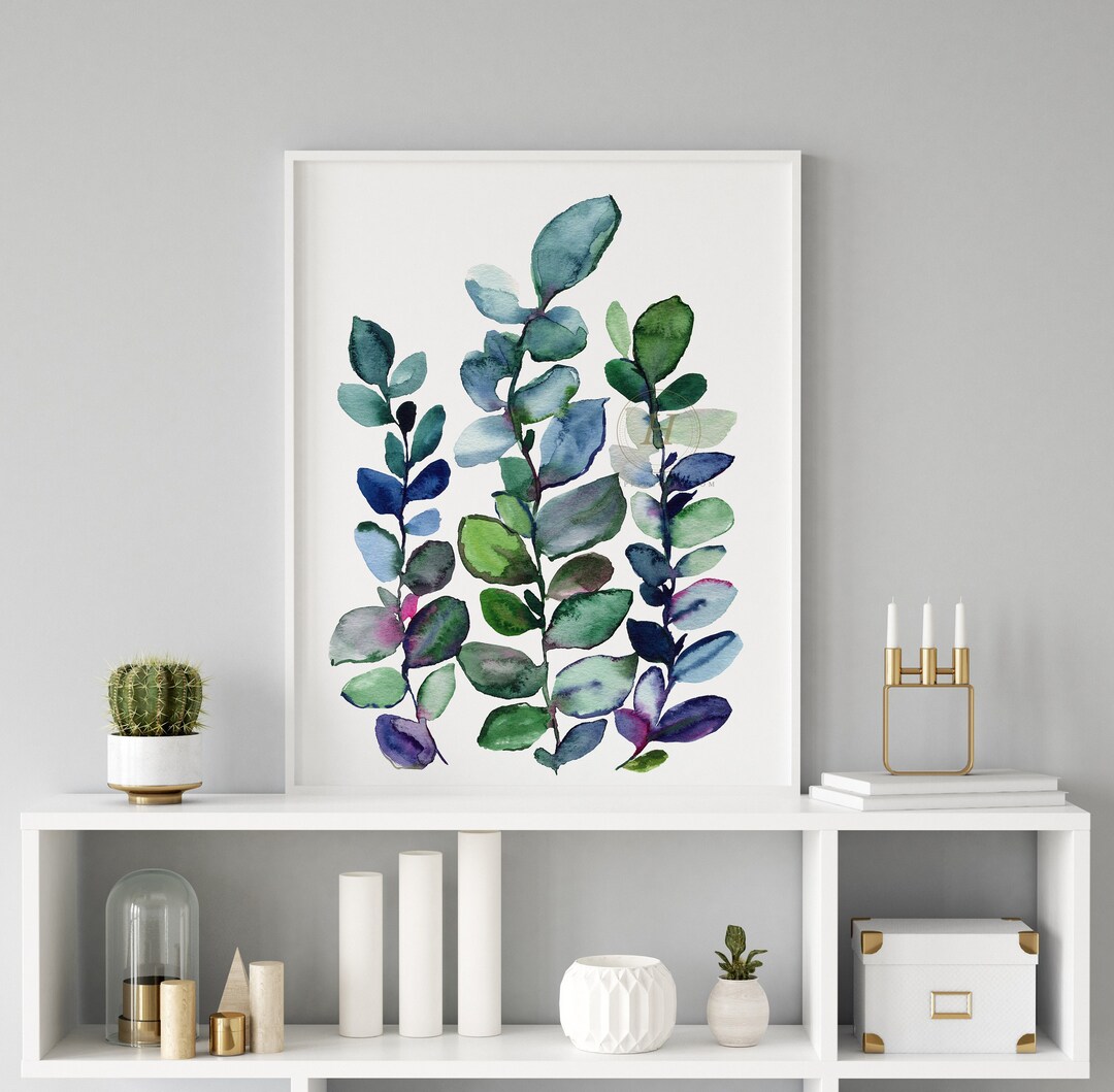 Abstract Eucalyptus Leaves Wall Art Prints Botanical Paintings Gallery