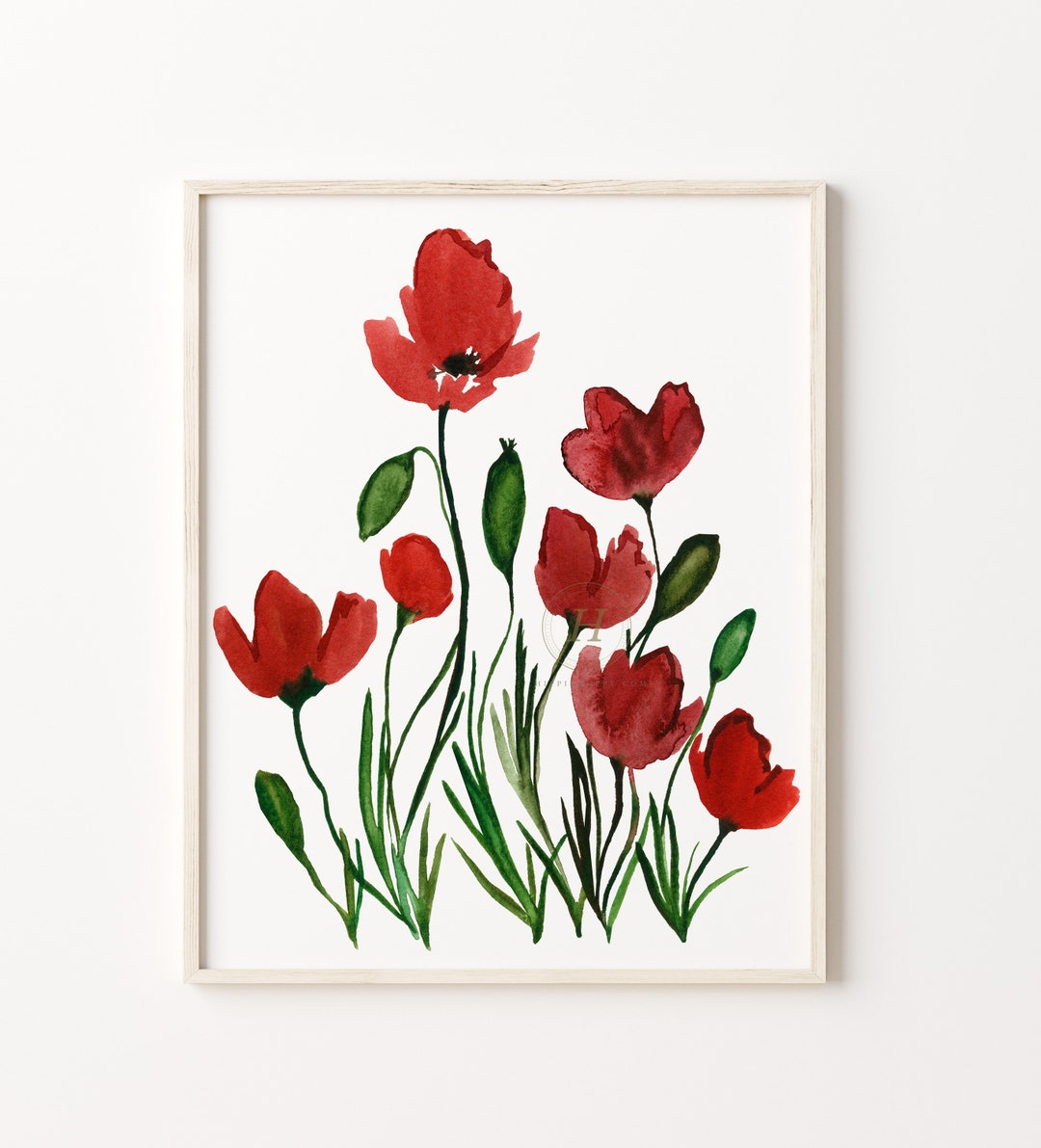 Red Poppy Watercolor Art Print - Etsy