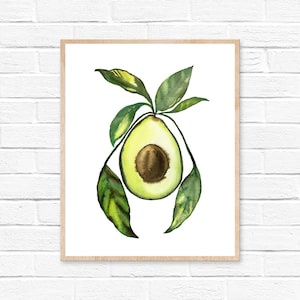 Avocado Watercolor Print
