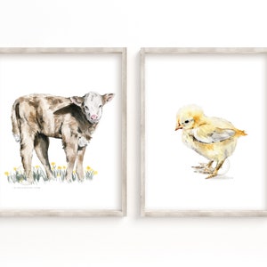 Set of 2 Farm nursery prints