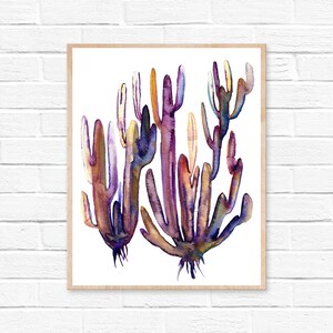 Cactus Stampa Acquerello Pittura Muro Art