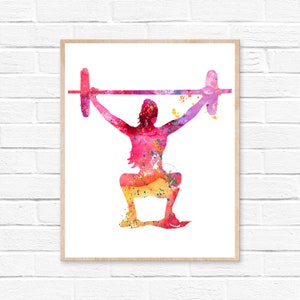 Fitness Squat Watercolor Print