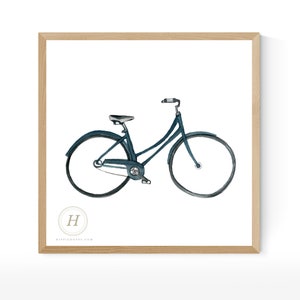 Stampa di pittura ad acquerello bici