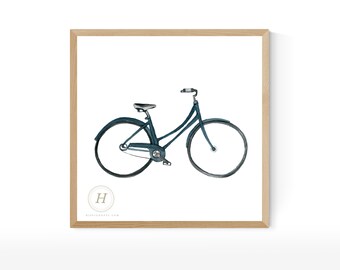 Bike Watercolor Painting Print