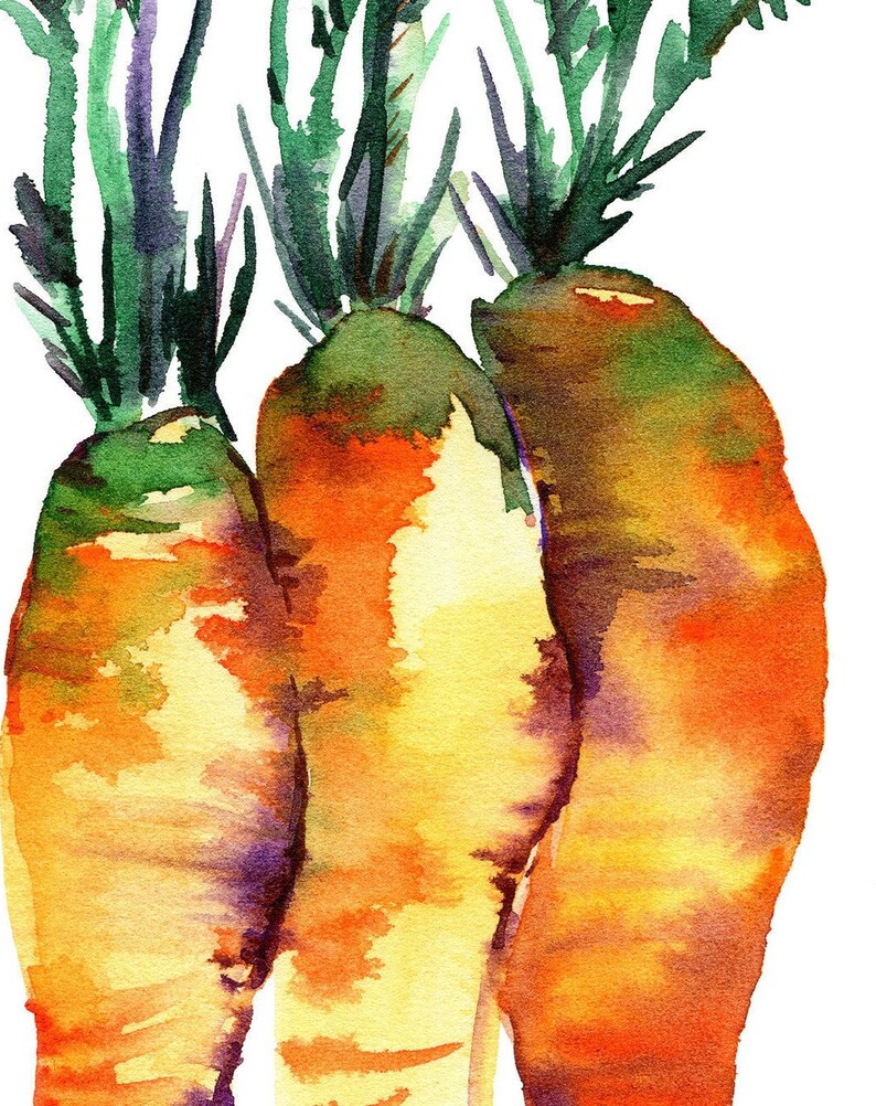 Rooted Vegetable Prints Set of 2 Etsy