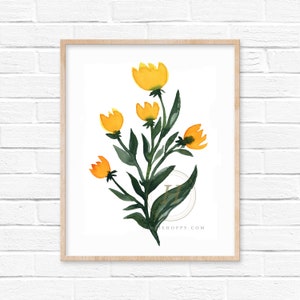 Blumen Aquarell Druck Butterblumen